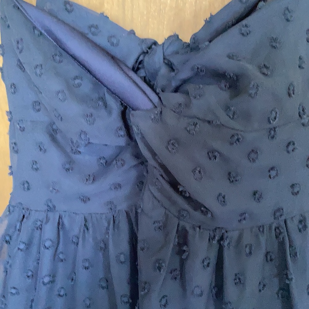 Speechless spaghetti strap back tie navy blue dress M jr - Picture 6 of 17
